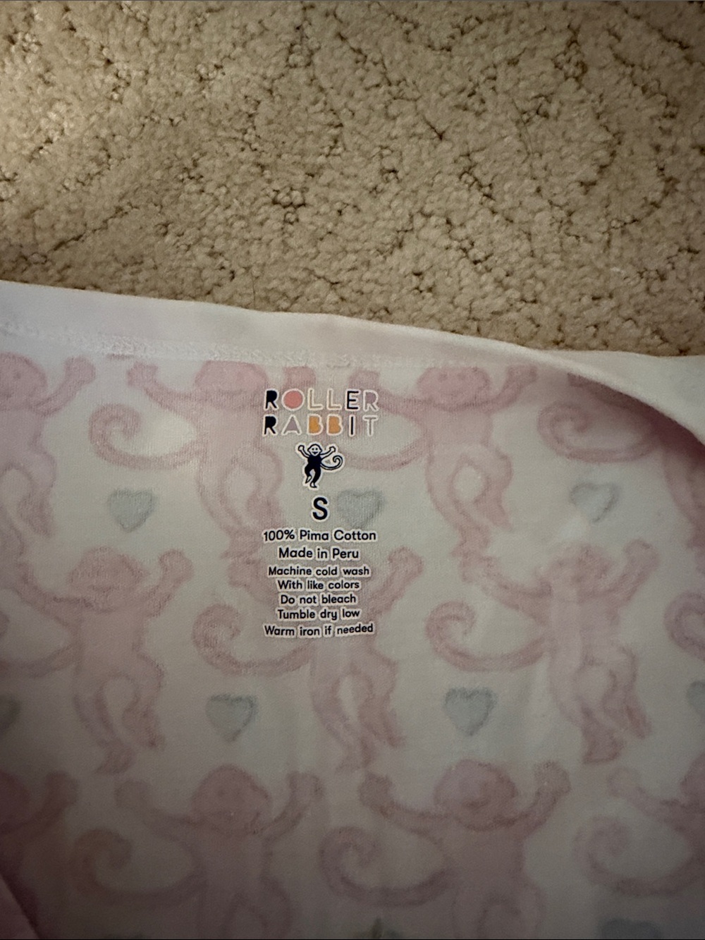 Roller Rabbit Pink PJ Set Size S - Picture 3 of 6